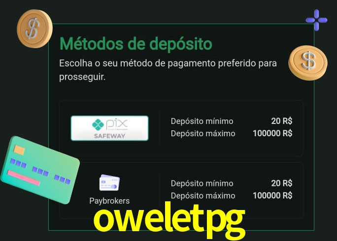 O cassino oweletpg oferece uma grande variedade de métodos de pagamento